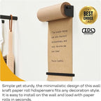 IDL Packaging 18" Wall Mounted Kraft Paper Roll Dispenser & Cutter for Rolls up to 18" Wide and 9" in Diameter - Durable Paper Holder with a Serrated Blade - Wall Mount Set Included