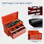 8-Drawers Large Tool Chest, 2-in-1 Detachable Garage Rolling Tool Box Metal Tool Storage Cabinet Removable Lockable Tool Cart with Wheels and Drawers