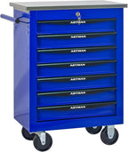 7 Drawer Rolling Tool Chest with Locker, 22.2" D Metal Movable Lockable Tool Cart Box Multi-Functional Hardware Storage Cabinet Box for Warehouse Basement Home Pantry Garage
