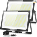 MORSEN 400W Flood Lights Outdoor, 48000lm Bright LED Work Light with Plug, 6500K Daylight White LED Flood Lighting, IP66 Waterproof Security Yard Lights for Yard Garage Stadium 2 Pack