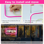inSharePlus 16"x 9" LED Neon Open Sign for Business, with ON/OFF Switch adapter, Ultra Bright Lighted Sign Open, Electric Light up Sign for Stores, Restaurants Offices Retail Shops Window Storefronts