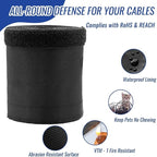 1" - 6.6FT Chew Proof Cord Protector from Pets, Black Heavy Duty Dog & Cat Cable Sleeve Cover - Flexible Split Sleeve for Home, Office, Automotive Wires