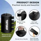 Canopy Water Weight Bags, 220 LBS Heavy Duty Canopy Weights Set of 4, Tent Water Weights for Pop Up Canopy, Gazebo, Carport, Outdoor Event, Black