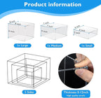 6Pcs Clear Buffet Risers Acrylic Boxes Display Risers Food Risers for Buffet Table Display Riser for Platter Parties Weddings Catering Dessert Collectibles Figures Show ( 6''x7''x8'')