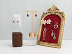 GemeShou Gold Metal Small Earring T Bar Stand Retail Display Holder, Retail Jewelry photography props for Show【Gold-Round Base Height 4.5"】