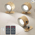 3Pack Battery Operated Wall Sconce, 3 Color Modes 3 Brightness Levels 360°Rotation Lighting Timer Touch & Remote Control, Wall Mounted Lamp LED Wall Lights for Bedroom Reading Bedside (Wood)