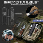 2pack Rechargeable EDC Flashlight - Emergency One Click Strobe Mode, 1600 High Lumens Portable Pocket light Mini Flashlight , Magnetic Small EDC Slim Flat Flashlight for Working Camping Repairing
