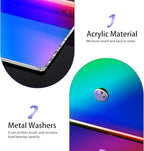 9 Inches Iridescent Floating Shelves Acrylic, White Wall Shelves for Living Room Décor, Bedroom, Bathroom, Kitchen, Dining Room, Brand Store, Retails, Gaming Room, 2 Pack