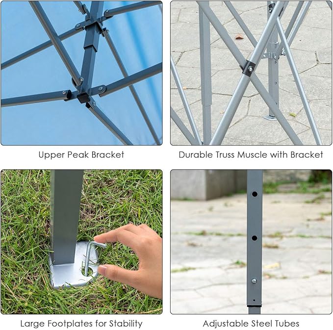 Tangkula 10’ X20’ Carport Tent Pop Up, Commercial Instant Canopy with Tent Peg, Waterproof Wedding Canopy with Wind Rope, Outdoor Shelter Pavilion for Parties Camping, Gazebo with Carry Bag