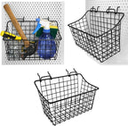 LIGHT DUST 3-Pack Pegboard Baskets with Hooks, Wall Organizer Hooks Assortment, Workbench Storage System for Hardware, Attachments, Accessories