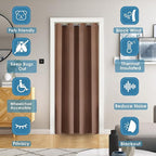 ChrisDowa Blackout Door Curtains for Doorway Privacy, Grommet Closet Curtains for bedroom closet door, Thermal Insulated Temporary Doorway Cover Room Divider Drapes (1 Panel, Cappuccino, 52 x 80 Inch)