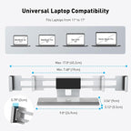 AboveTEK Laptop Locking Station, Premium Aluminum MacBook Security Lock with High-Security Copper Cylinder, Anti-Theft Computer Lock for All 11"-17" No-Slot Notebooks, Non-Slip Base for Public Spaces