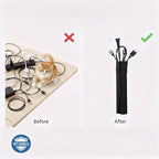 1.5" - 6.6FT Chew Proof Cord Protector from Pets, Black Heavy Duty Dog & Cat Cable Sleeve Cover - Flexible Split Sleeve for Home, Office, Automotive Wires
