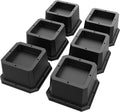 Bed Riser/Furniture Lift Bed/Bed risers/Furniture Lifter/Table risers/Frame Risers Create Under Bed Storage Heavy Duty for Furniture Height Adjustment (Black 6 Pack, 2 Inch)