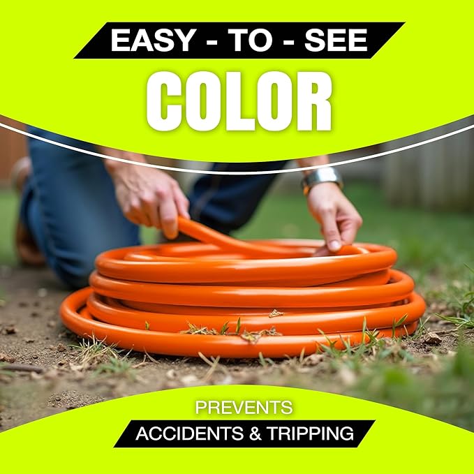 100ft Outdoor/Indoor Extension Cord 12/3 Gauge Extra Heavy Duty 3 Prong SJTW, Waterproof, Flexible Cold-Resistant Long Power Cord,15A 125V 1875W, Orange by LifeSupplyUSA