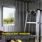 6x8FT Outdoor Metal Storage Shed, Double Door, 1 Clear Window, Tool Shed for Garden, Patio, Backyard Brown