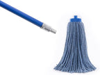 Matthew Cleaning Commercial Screw On Mop Handle for Floor Cleaning Heavy Duty Mop Head Replacement Holder 60inch with Threaded Metal Tip(Blue, 12 Pack)
