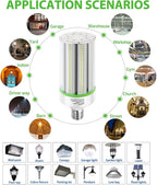 2-Pack 50w Corn LED Light Bulb,E26/E39 led Bulbs,120-277v 5000k,Replacement HID HPS Mercury Vapor CFL Metal Halide Lamp for Indoor Outdoor Garage Yard Driveway Storage Room Work Shop