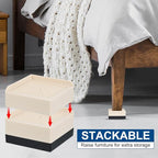 uxcell Furniture Risers 4.3 Inch, 4Pcs Square Bed Risers Adjustable Couch Lifter Block for Extender for Bed Desk Sofa Table Lift Support Up to 1300Lbs, Beige