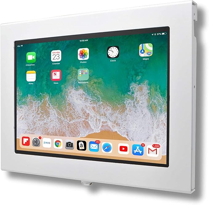 TABcare Locking Security Metal Case for Apple iPad Pro 11" 2024 M4 2025 M5 for Kiosk, POS, Store, Show Display (White)