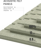 Large Felt Bulletin Board 48" x 36" Cork Board Alternative-12 Pack with 70 Safe Removable Adhesive Tabs, Cork Boards for Walls Cork Board for Home Office Classroom Pin Board (Sage)