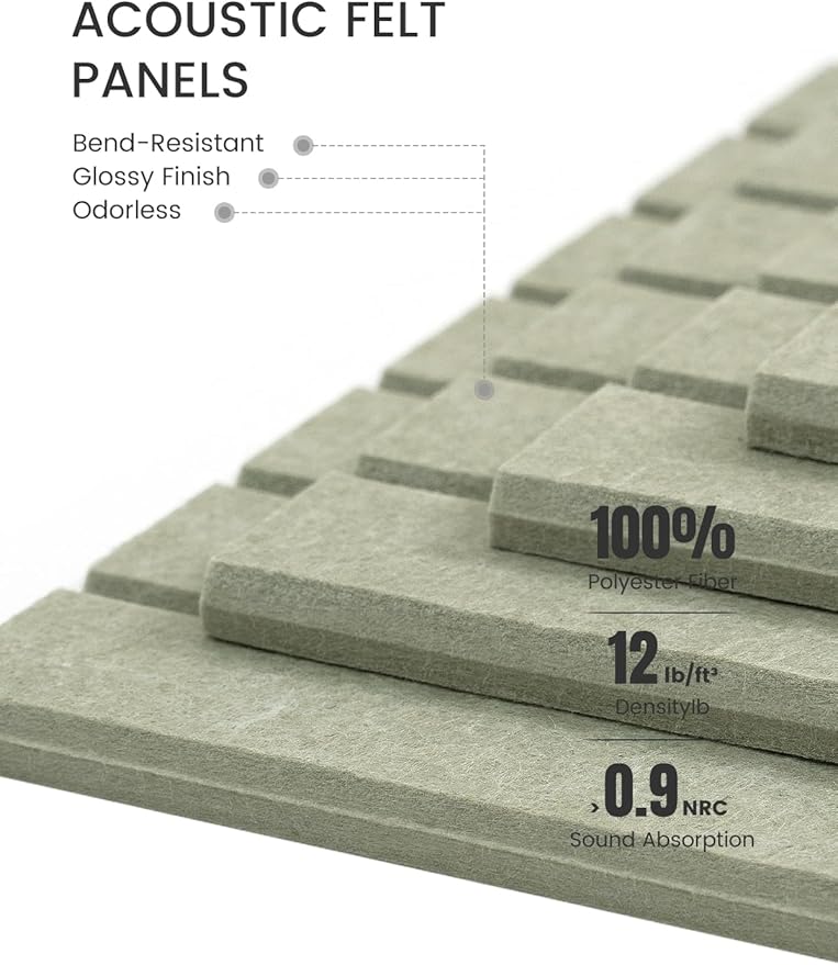 Large Felt Bulletin Board 36" x 24" Cork Board Alternative-6 Pack with 40 Safe Removable Adhesive Tabs, Cork Boards for Walls Cork Board for Home Office Classroom Pin Board (Sage)