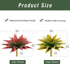 Artificial Agave Plants,Large UV Resistant Fake Agave Planters for Indoor and Outdoor Decorating Artificial Plants for Outdoors Fake Plants 2Pack, 28" Red