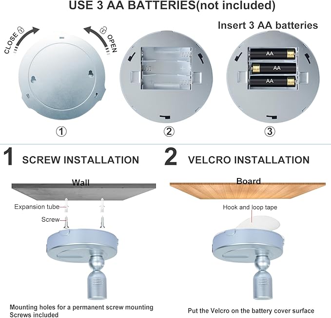 Indoor LED Spotlight, Battery Operated Spotlights with Remote, Picture Lights for Wall, Plant Tree Up Light with Timer, Accent Lights for Art Display Dartboard Painting Artwork Frames-Silver