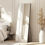 Kosmonia 64x21 Frameless Full Length Silver Coating Mirror w/Distortion Free, HD Reflection &Anti Desilvering, Tempered Glass & Shatter Proof Film Doubling Safety, Easy Setup w/Stand, Wall/Standing