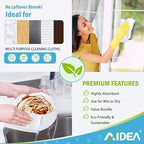 AIDEA Microfiber Cleaning Cloth White 50PK, Cleaning Rags, Lint Free Microfiber Towels, Kitchen Towels Dusting Cloth, Wash Cloths, Dish Rags White, 11.5"x 11.5"