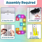 imprsv 4FT Colorful Marquee Numbers,18 Colors with Remote, Light Up Numbers 3 for 3rd 30th Birthday Decorations Anniversary Party Decor, Pre-Cut Foam Board Kit, Mosaic Sign for Balloon