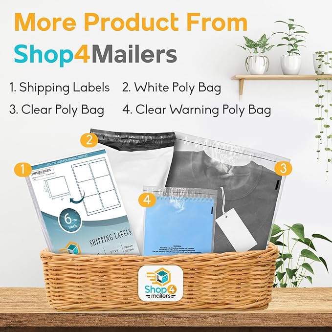 Shop4Mailers 14.5 x 19 Clear Plastic Poly Bags 1.5 Mil Self Seal Packaging for Apparel, Jewelry, Documents, Prints, Gifts, Storage – Resealable (1000 Pack)