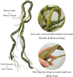 118inch Large Bendable Artificial Wall Hanging Grape Vines Craft Cherry Blossom Greenery Plants Thick Tree Trunk Creeper Wire Branches Twigs Garland For Reptile Climbing Halloween Garden Decoration