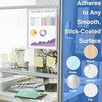 Window Sign Holder 8.5x11'' - Plastic Picture Frames - Double Sided and Adhesive for Wall/Door/Refrigerator/Cupboard Display Frame,Silver,Pack of 2