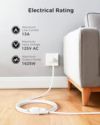 [UL Listed] Cable Matters 2-Pack 16 AWG Heavy Duty 13A Short Power Extension Cord - 1ft, 3 Prong Power Cord Extension, NEMA 5-15P to NEMA 5-15R, White