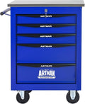 5-Drawer Heavy-Duty Rolling Tool Chest with Wheels & Steel Roof, Lockable Tool Chest Storage Cabinet for Garage, Workshop, Warehouse, and Repair Shop