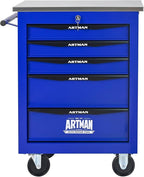 5-Drawer Heavy-Duty Rolling Tool Chest with Wheels & Steel Roof, Lockable Tool Chest Storage Cabinet for Garage, Workshop, Warehouse, and Repair Shop