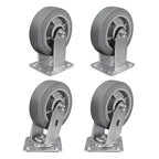 6'' × 2'' Caster Wheels, Heavy Duty Industrial Casters Set of 4 Rubber Wheels, Load 3600lbs Capacity, Swivel Caster for Cart Dolly Toolbox (2 Swivel & 2 Rigid)