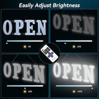 30" x 10" Large LED Open Sign with Remote Control High Bright Visibility Business Open Sign 14 Mode Suitable for Shop, Bar, Hotel, Retail and Restaurant