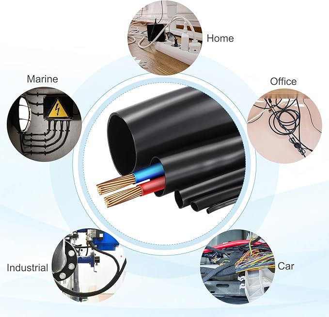 MECCANIXITY 10m PVC Cable Sleeve Tubing, 8mm PVC Tube Black Cord Organizer Wire Shielding Sheathing Wrap