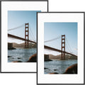 Frametory, 16x24 Metal Picture Frame with Mat for 12x18 Picture & Real Glass, Aluminum Photo Frame Collection (Black, 2 Pack)