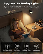 EZVALO LED Wall Mounted Lights, 5500mAh Rechargeable Wall Sconces Lamp, 3 Color Temps & Remote and Touch Control, 360°Rotation Dimmable Cordless Wall Light for Bedroom Reading Study Bedside (2 Pack)