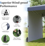 Tangkula 10x10 FT Pop up Canopy with Sidewall, Easy Setup Outdoor Tent with Wheeled Bag, 4 Sandbags, 4 Ropes, 4 Anchors, 8 Stakes, Vented Top, Portable Canopy Tent for Party Event Patio (Gray)