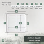 Vent Systems 10 x 10 Inch (Inner) White Vent Cover - Square Metal HVAC Return Air Grille with Mesh Screen - Register Wall Vent Duct Grill - Outdoor, Indoor, Crawlspace - Exhaust Ventilation Grill