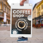 Jumbl A-Frame Signboard 22” x 28” Display Surface – Large Outdoor Sandwich Board w/Weather Resistant PVC Sign Protector & Sand Fill Holes – Dual Signage Stand for Storefront Sidewalk Curb (White)