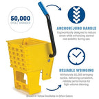 Carlisle FoodService Products 26-Quart Commercial Mop Bucket with Side-Press Wringer, Precision-Molded Polypropylene, Durable Wringer, Bucket with Non-Marking Casters, 18.5 x 16.5 x 23 Inches, Blue