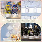 Remerry 8 Pcs Acrylic Round Blocks for Display Clear Polished Blocks for Display Clear Acrylic Edge Polished Base Exhibition Riser for Table Showing Cosmetics Collectibles Figures (Mixed Sizes)