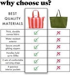 Fit & Fresh Large Beach Bag for Women - Extra Large Travel Tote With Pockets