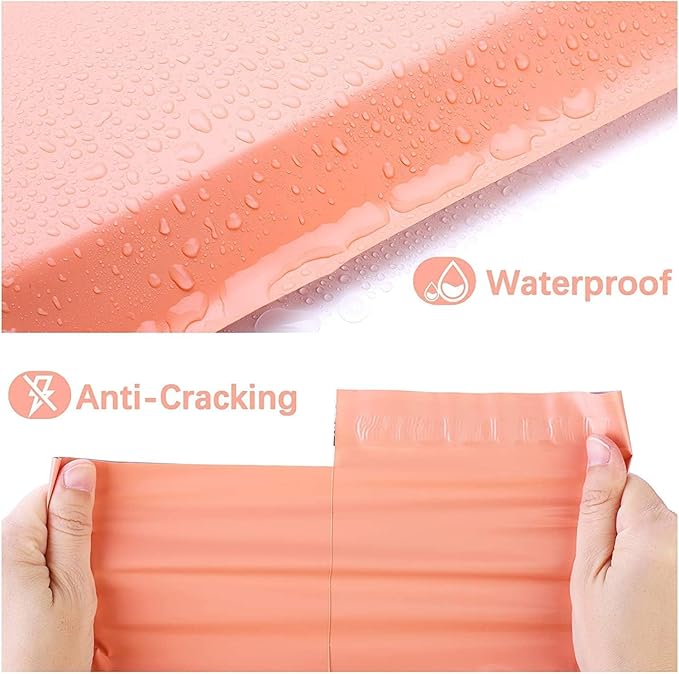 Metronic Poly Mailers 24x24 300 Pack, Self Seal Large Shipping Bags for Clothing, Waterproof Shipping Envelopes for Small Businesses, Flexible Mailers Poly Bags Plastic Bags Packages Bags Peach Pink