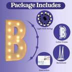 Marquee Letters 4 Feet Tall, 4FT Large Light up Letters B, Big Sign B with Warm White Light for Birthday Wedding Proposal Engagement Graduation Party Backdrop Decorations